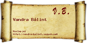 Vandra Bálint névjegykártya